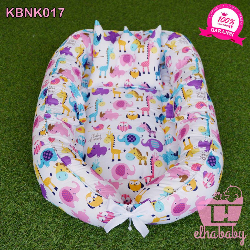 PROMO Elhagrosir Set Kasur Bayi nest perahu Lengkap Kelambu Lipat Motif Kado Unik lahiran alas tidur