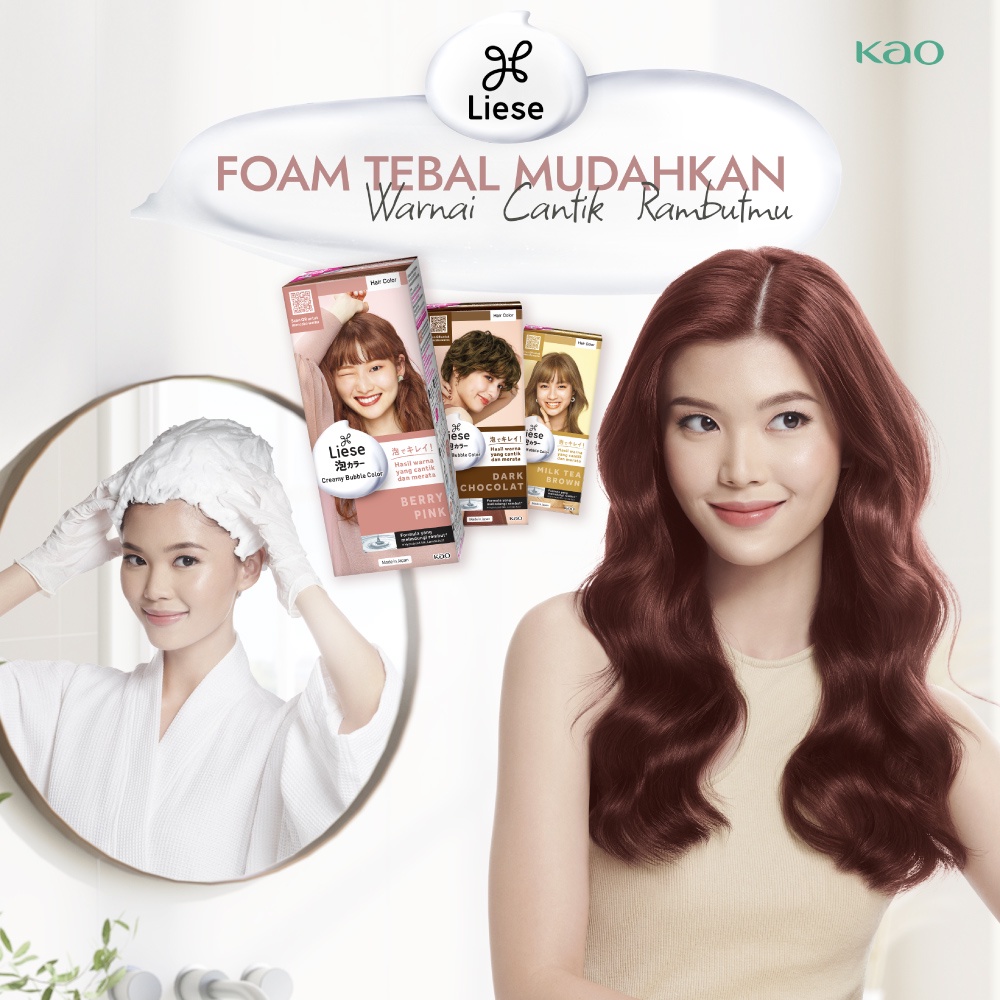 Liese Bubble Hair Color Foam Cat Pewarna Rambut Permanent / Hair Dye - Perawatan / Treatment Rambut Milky Beige