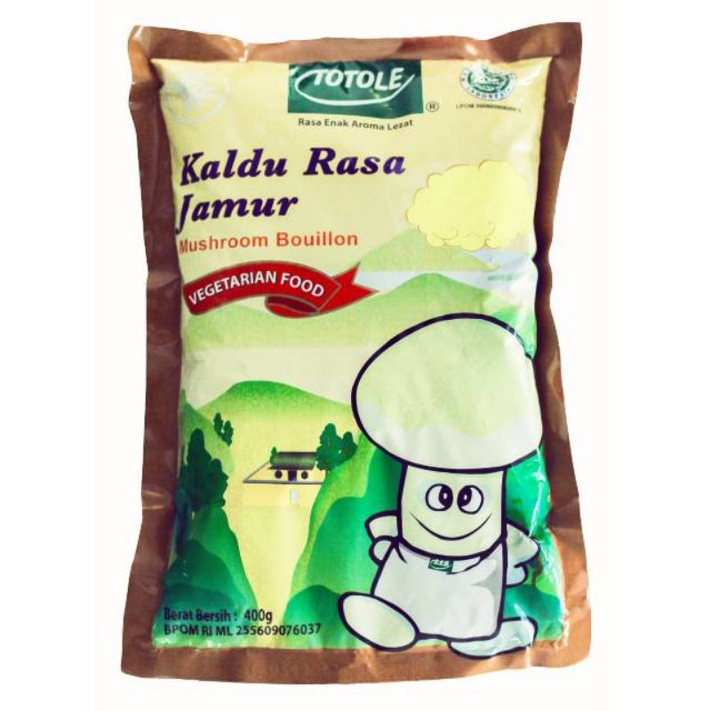 

TOTOLE KALDU JAMUR VEGETARIAN FOOD NON MSG BPOM HALAL MUI 400GR