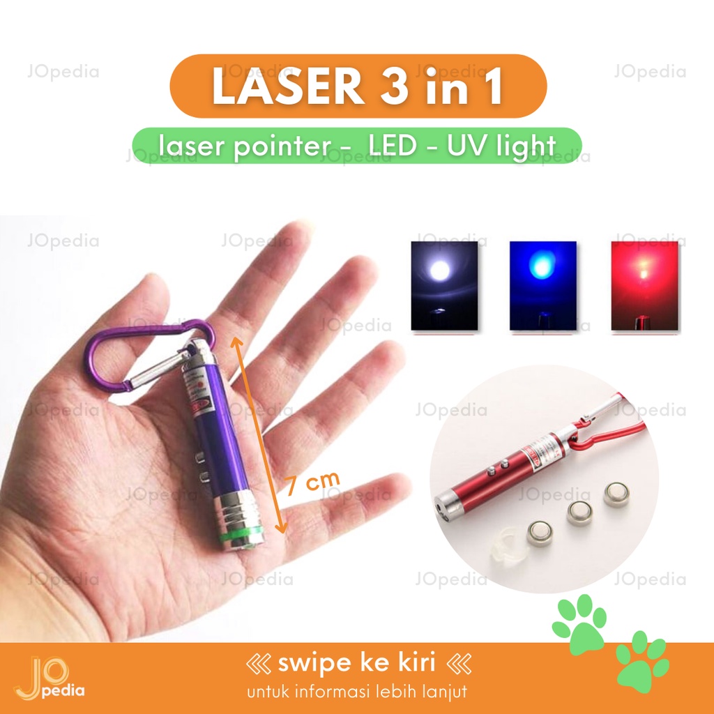 LASER 3 in 1 Mainan Kucing Senter UV LED Laser Kucing