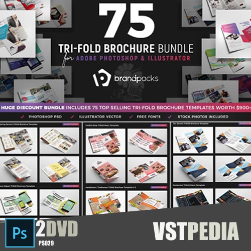 75 Template brosur 3 lipat tri-fold untuk photoshop ...