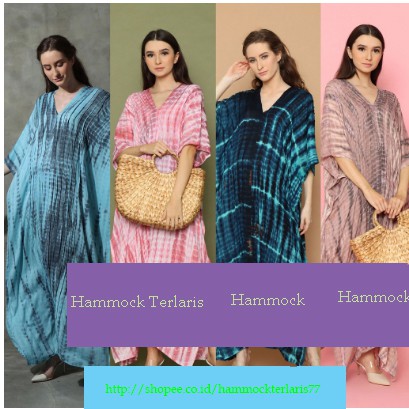 kaftan tie dye warna biru muda elegant original bali  terbaru tie dye bahan premium By Hammock