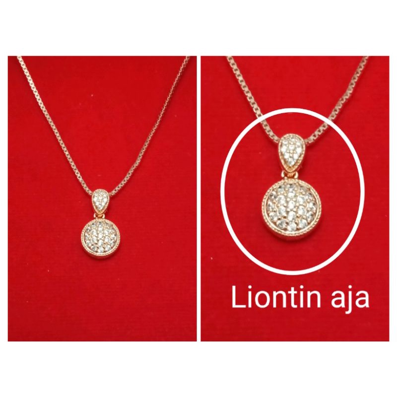 NJJ58. Kalung xuping wanita lapis emas dgn mata zircon ukuran 45 cm itali