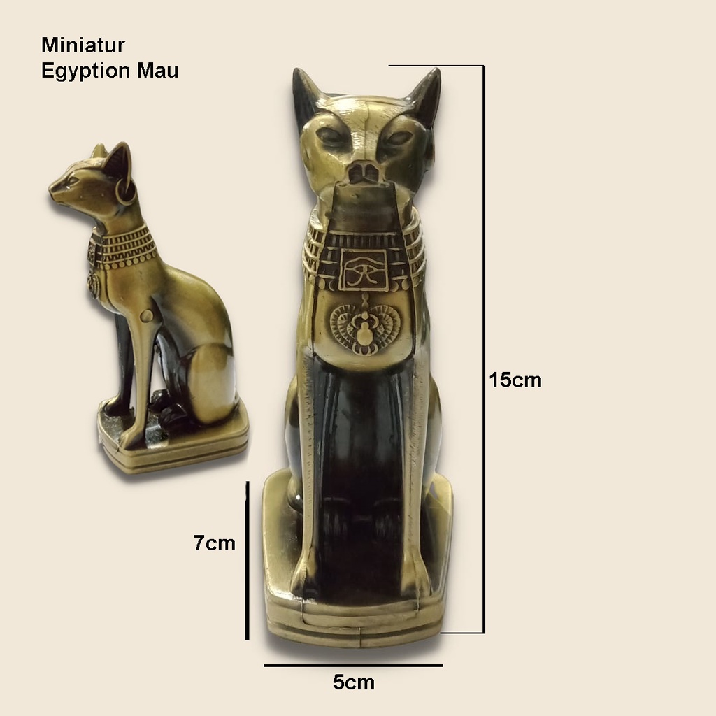 Hiasan Pajangan Miniatur Pajangan Unik Bahan Logam Uk 12cm/15cm/18cm-Egyption Mau