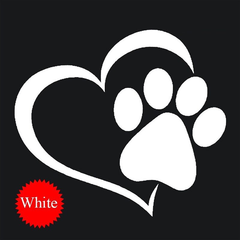 Cute Dog Paw Peach Heart Auto Sticker Cartoon 3D Animal Car Decal Dog Footprint