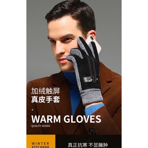 Men winter gloves sarung tangan cowok musim dingin cowok pria import hangat gunung