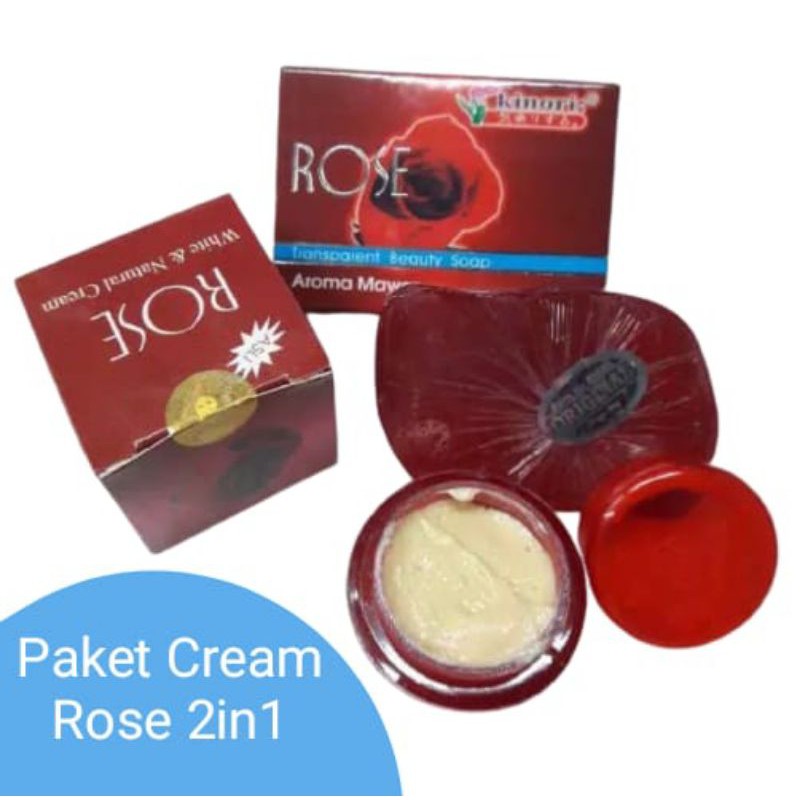 Cream Rose Sama Sabun Kinori / Paket 2in1 Cream wajah