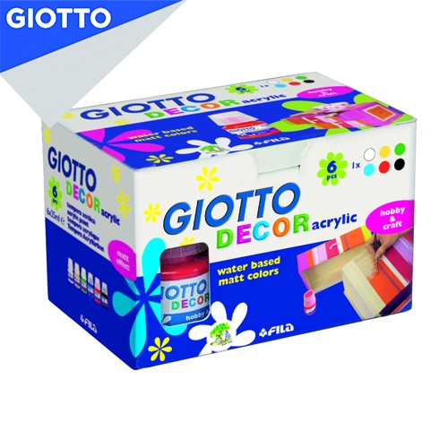 

Giotto Cat Akrilik / Decor Acrylic 25ml Set 6 Pcs - Cepat Kering, Untuk Keramik, Kanvas, Kertas
