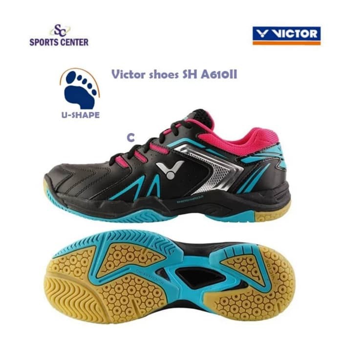 NEW  Sepatu Badminton Victor SHA 610II / A610 II / A 610 II Black
