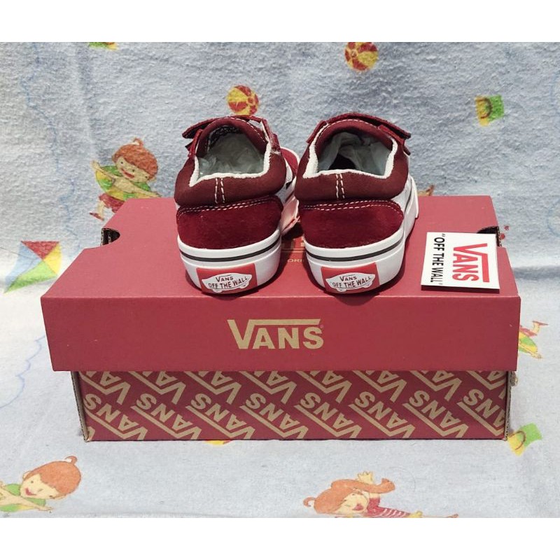 SEPATU V4NS ANAK OLDSKOOL MAROON VELCRO TALI SEPATU ANAK SEPATU ANAK PEREMPUAN SEPATU ANAK LAKI LAKI-4