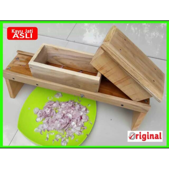 PROMO HARI INI  ALAT IRISAN BAWANG KAYU JATI.PENGIRIS SERBAGUNA KAYU JATI