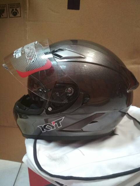 KYT FALCON FR SOLID hitam doff Visor Flat clear bening Original Ori