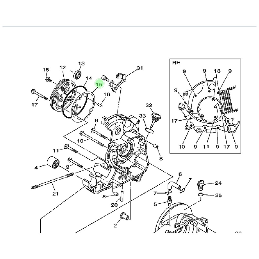 PERPAK PAKING BLOK BAK MAGNET MAHNIT KRUK KREK AS KANAN NOUVO MIO LAMA SPORTY SOUL FINO 5LW-E5453-00