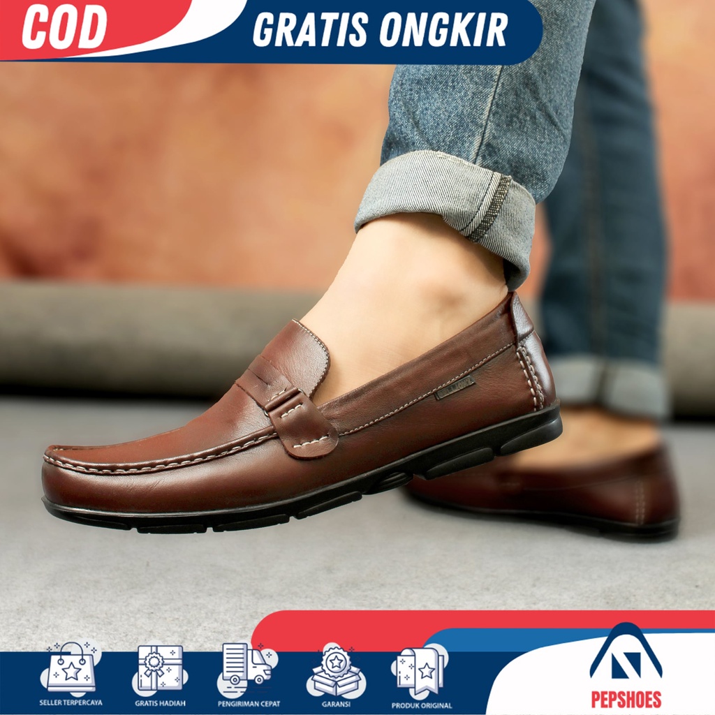 PEP x ESPER - Sepatu Pantofel Pria Formal Bahan Kulit Premium Ukuran 39 - 43 Warna Cokelat - Sepatu 