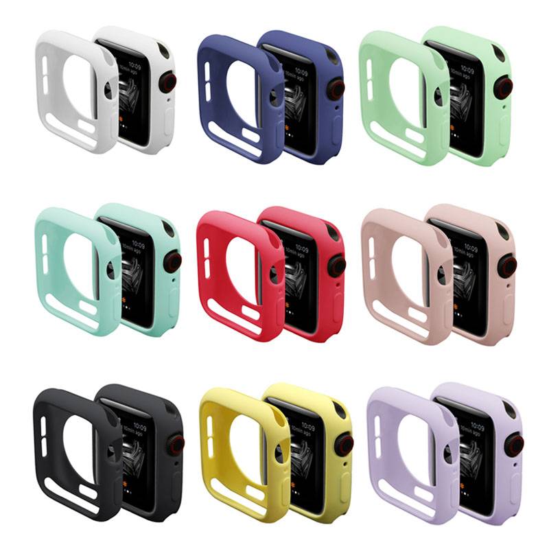 Case Bumper Pelindung Layar Bahan Tpu Ultra Tipis Warna Permen Untuk Apple Watch Seri 6 Se 5 4 3 38 42 40 44mm