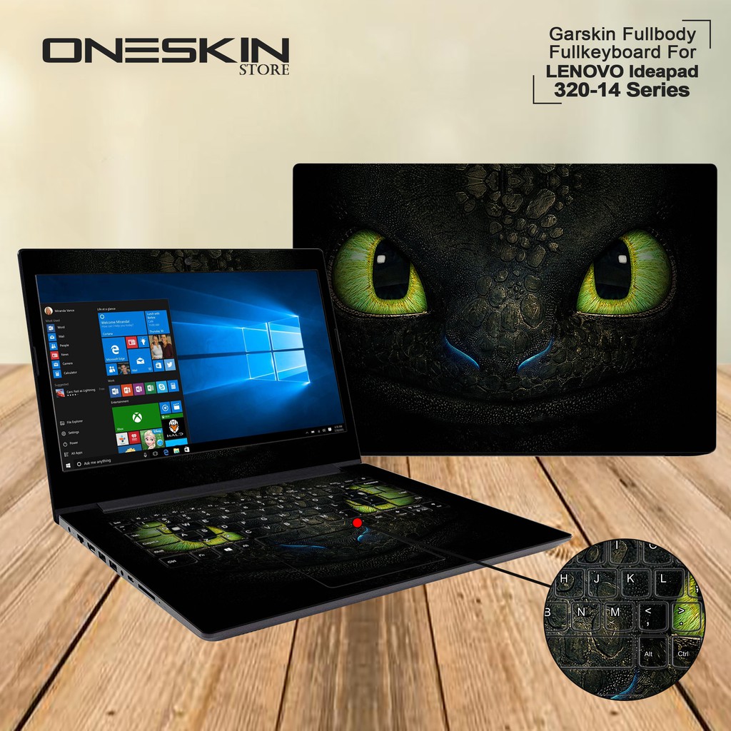 Garskin Laptop Cover Lenovo Ideapad 320-14ISK-80XG00-18ID 19ID 1AID Fullbody Fullkeyboard