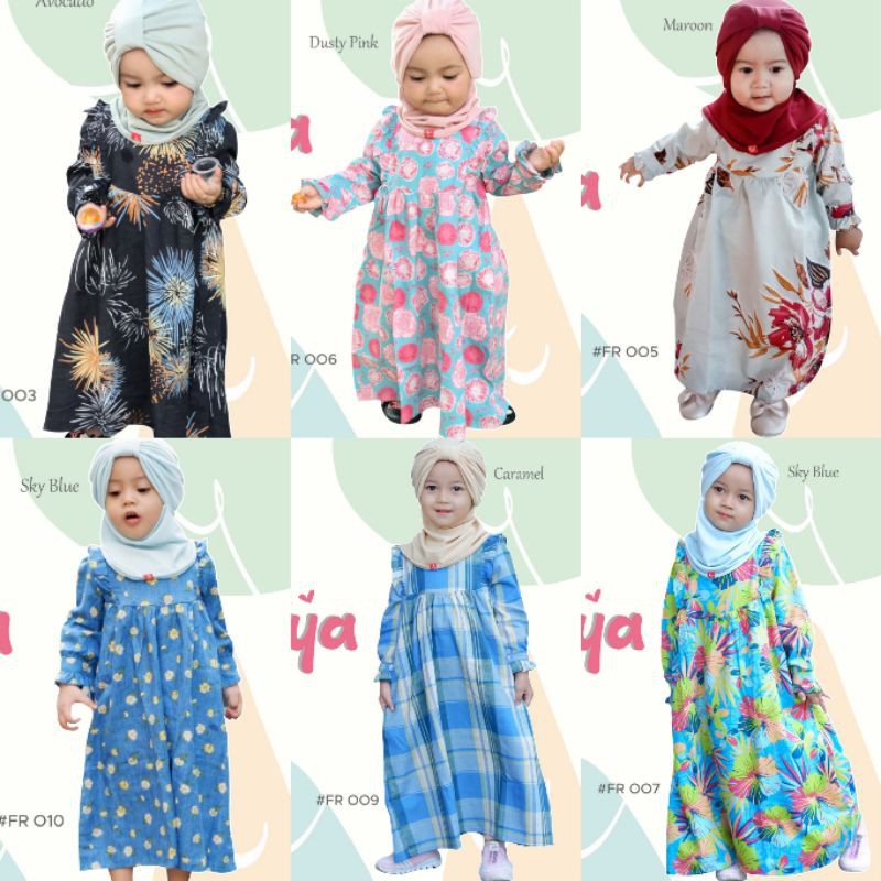 Freya/gamis freya /freya gamis/gamis anak/safeea kiddo /agen safeeakiddo/tunik anak/gamis anak lucu