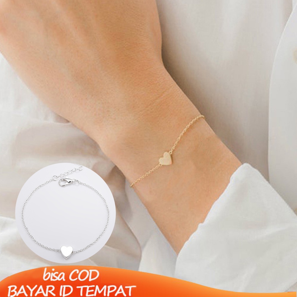 COD❤️Gelang Bentuk Hati Bergaya Paduan Perhiasan Wanita Gelang Temperamen Elegan Simpul Hadiah Aksesoris Perhiasan Fashion Simple