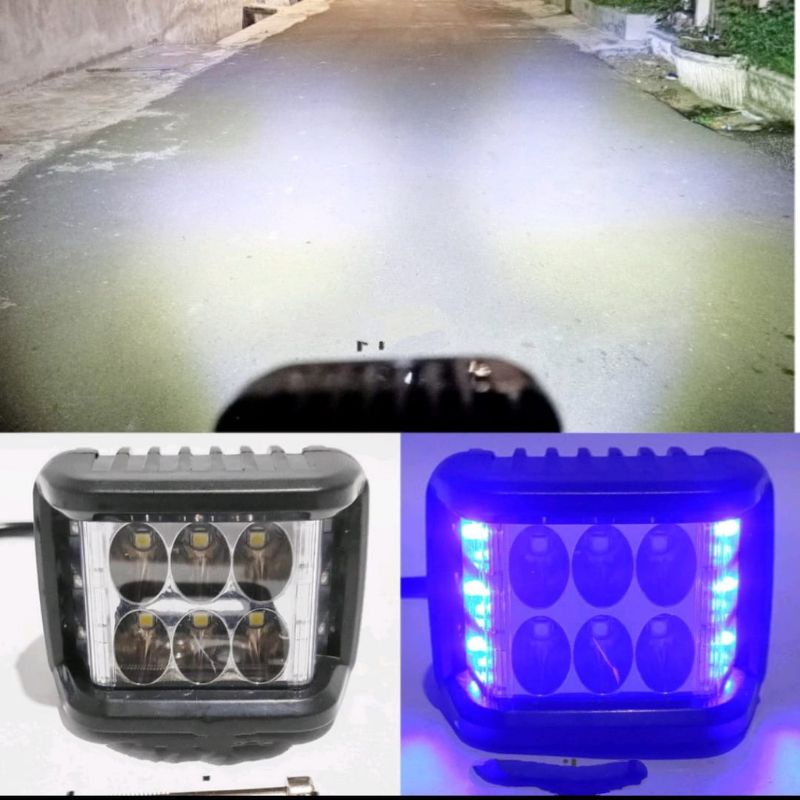 Promo Lampu Tembak 6 mata mini + Lampu Flash Kedip kiri kanan Lampu Tembak Sorot 6 Mata Led Motor