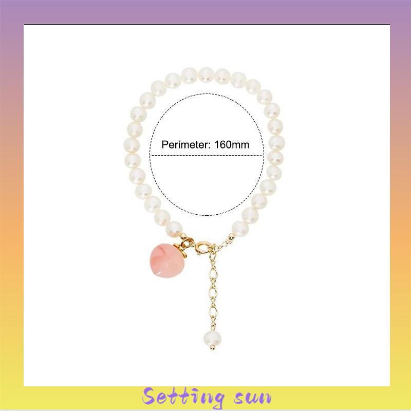 Gelang Mutiara Persik Pelajar Wanita Niche Design Sisters Couple Best Friends Gelang TN