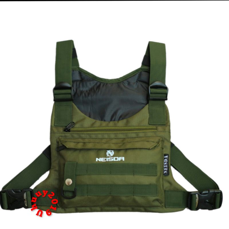 Chest bag  tas dada pria tactical neisda green jammut premium