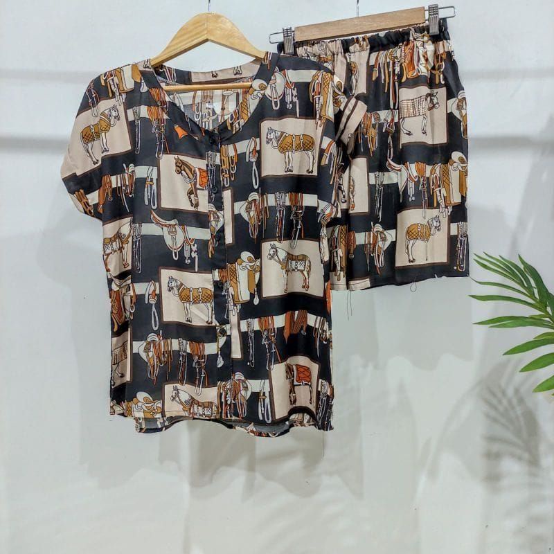 0PIYAMA KANCING PENDEK | PIYAMA BUSUI PENDEK | PIYAMA RAYON | BAJU TIDUR MURAH-KCB 11