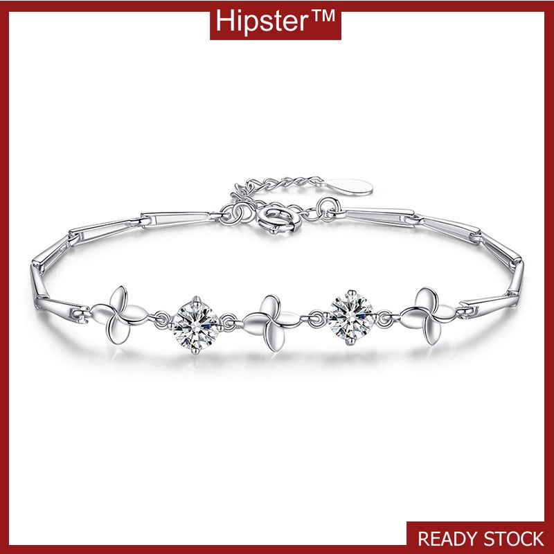 New Hot Sale Fashion Lucky Four-Leaf Clover Micro-Inlaid Crystal Bracelet