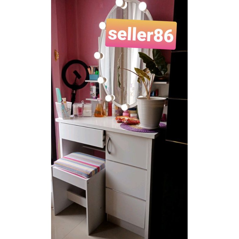 MEJA RIAS PUTIH / MEJA RIAS sliding / MEJA RIAS MURAH PUTIH / MEJA RIAS FULL PUTIH KACA GESER