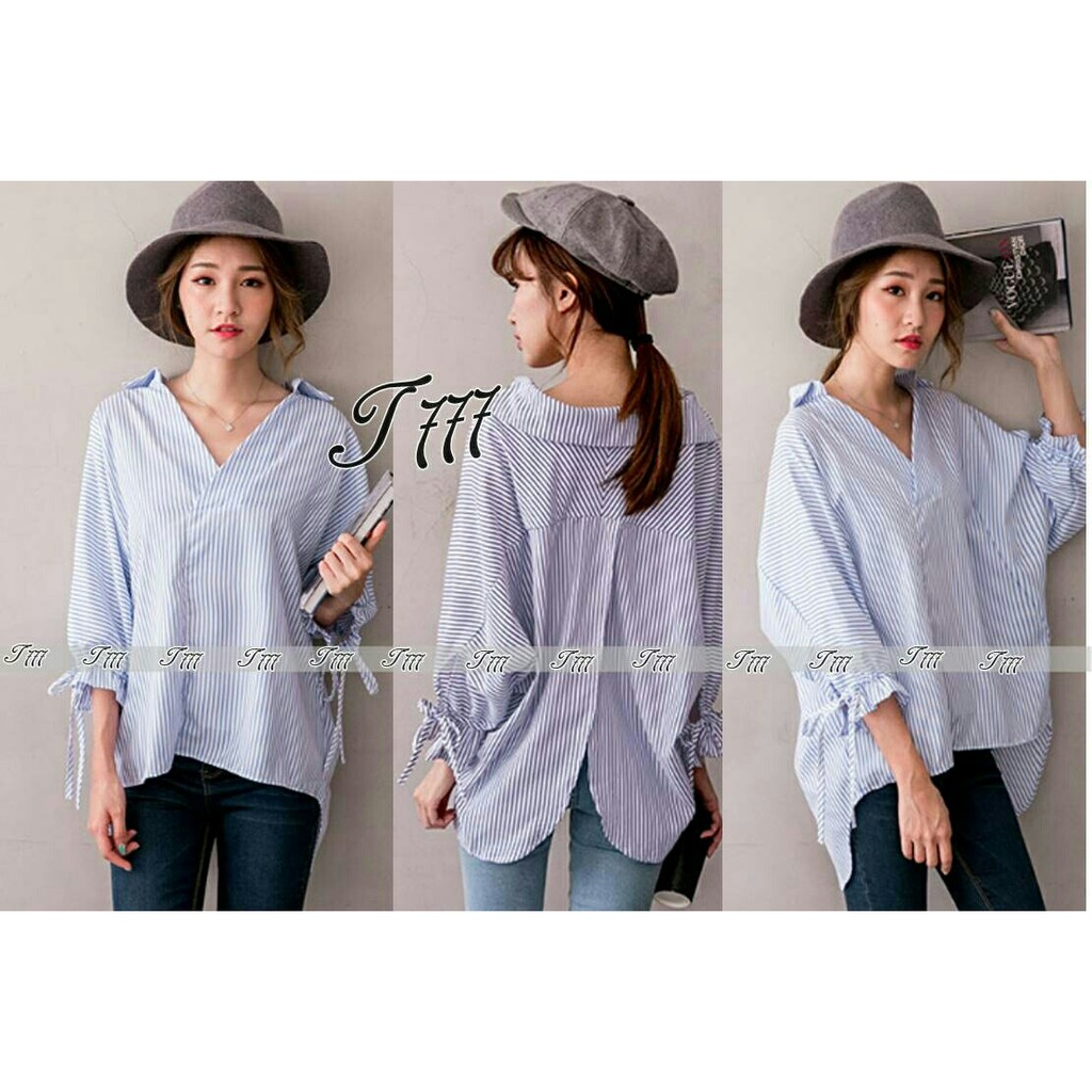 Blouse jumbo zara salur biru