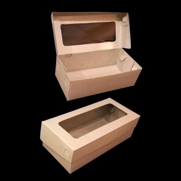 (10 pcs) Cake Box Brownies Kotak Kue Dus Toples 250gr isi 2 Packaging Hampers Dus Bolu Gulung Ukuran