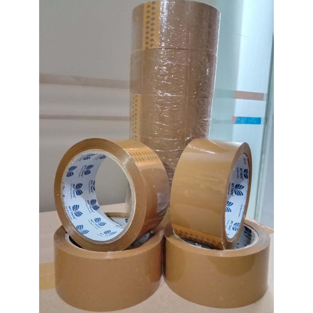 LAKBAN COKLAT (46 MM X 90 YARD) HARGA EKONOMIS MERK MY TAPE ISOLASI SOLATIF SOLASI