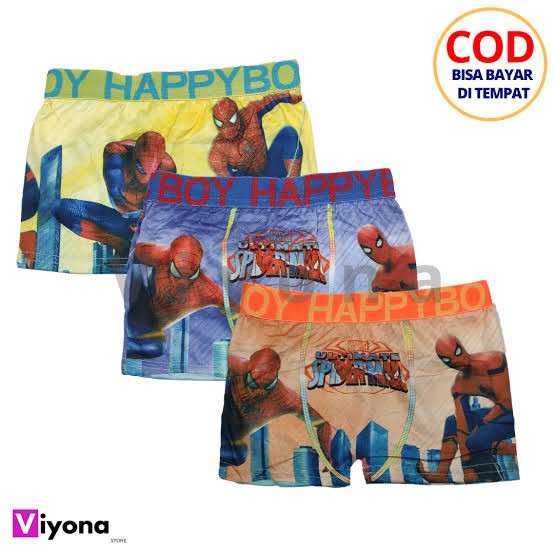 4 Pcs Celana Dalam Anak Happy Boy SNI - Celana Boxer Anak Motif Super Hero