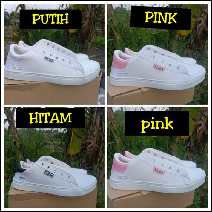 SEPATU SPORT WANITA POXING KETS SNEAKERS ADIDAS PUTIH RINGAN SANTAI - PUTIH PINK HEMAT