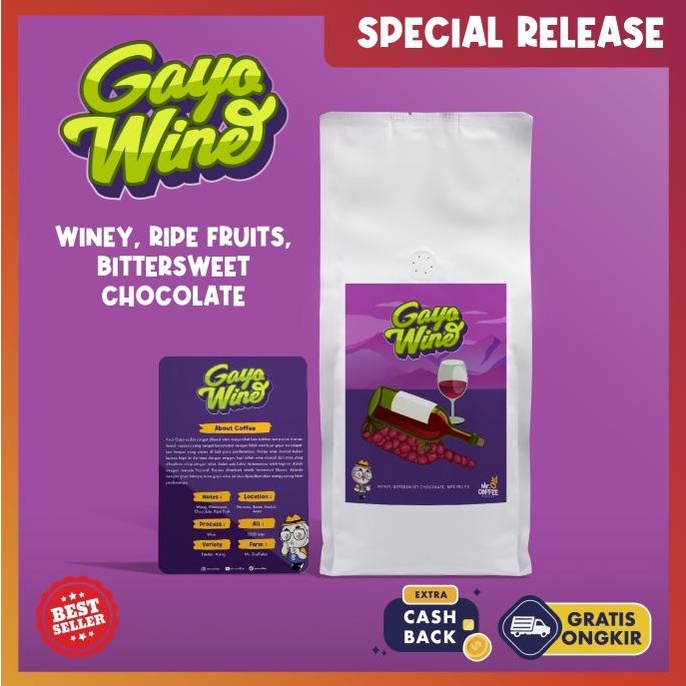 

[ COD ] Kopi Arabika GAYO WINE 1kg | biji Kopi Aceh single origin arabica TERLENGKAP Kode 838