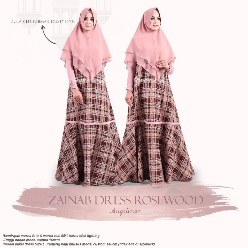 [Preloved] Zainab Dress Rosewood by Atelier Angelina Size 1