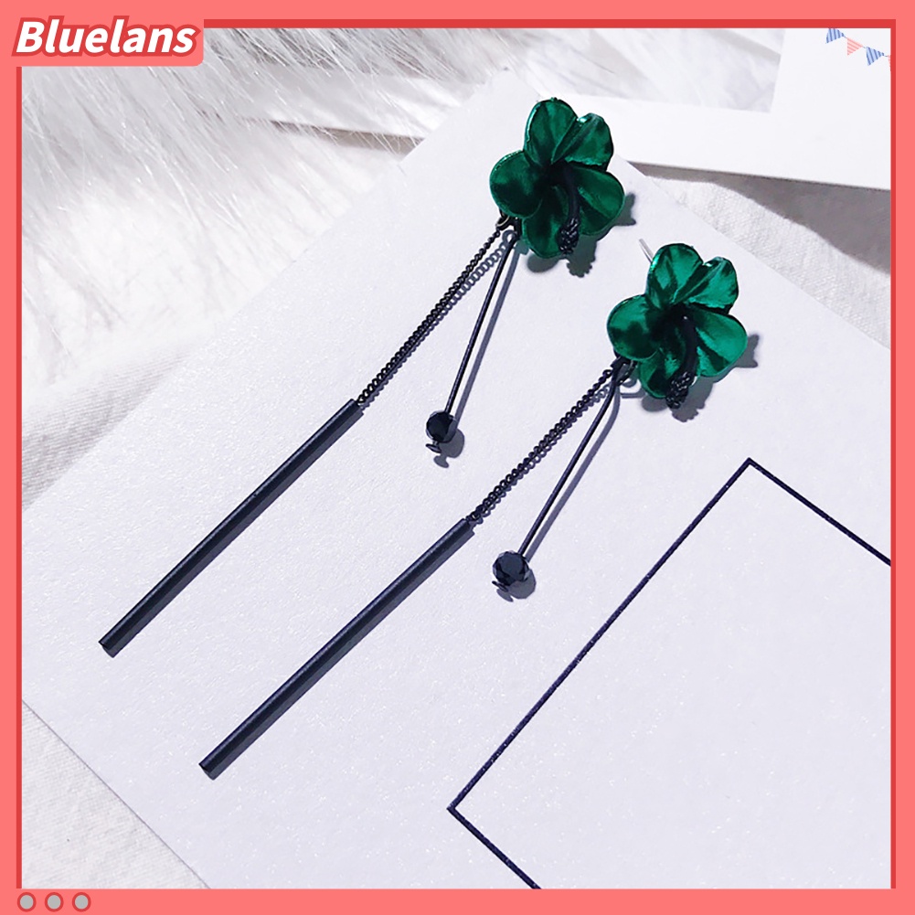 Bluelans Korean Style Long Flower Tassel Earrings Women Party Banquet Cocktail Jewelry