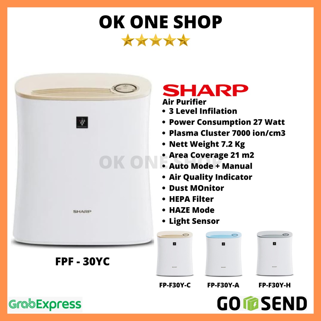SHARP Plasmacluster Air Purifier FP-F30Y-C/A/H - FPF-30Y - FP-F30-Y