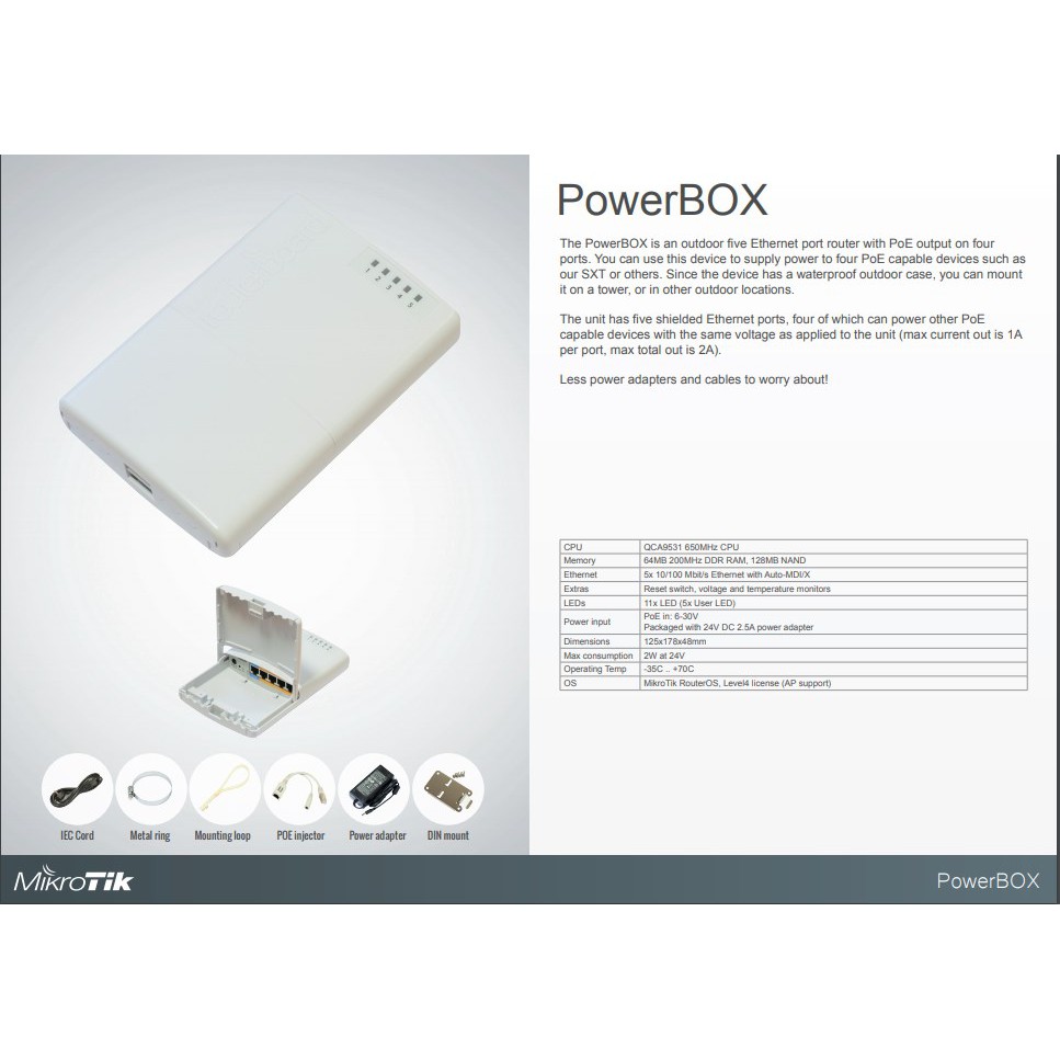 MikroTik Power Box RB750P-PBr2