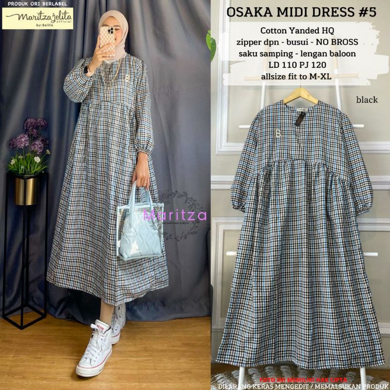Osaka Midi Dress Midi Dress Gamis Midi Dres Gamis Terbaru Midi Dress Terbaru Gamis Murah Gamis Kotak
