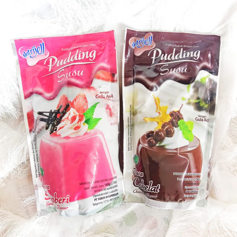

Jingga® Nutrijell Pudding Susu Coklat Strawberry Pandan - Serbuk puding halal