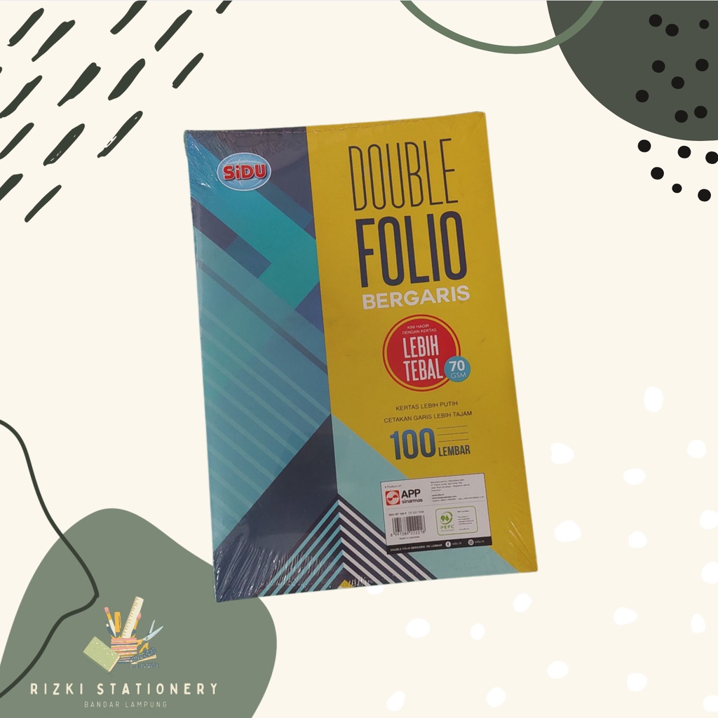 

Double Folio SiDU 100 lembar (1 pak) / Folio Garis / Folio Bergaris