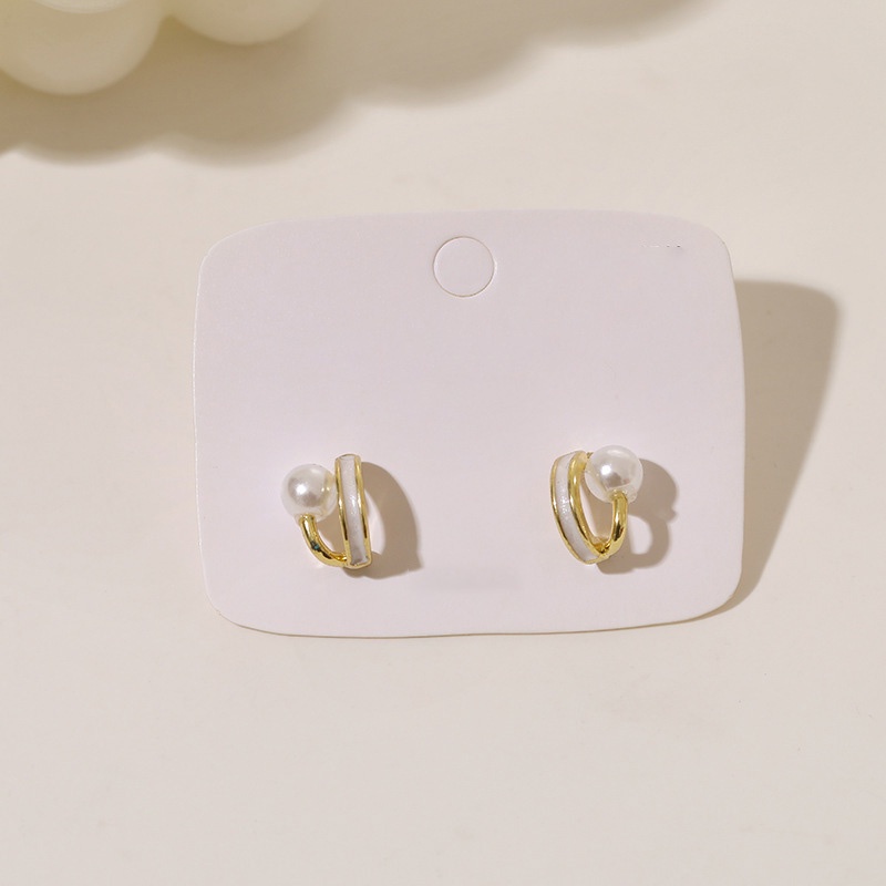 Anting Mutiara Ganda Bahan 925 Silver Gaya Korea Untuk Wanita