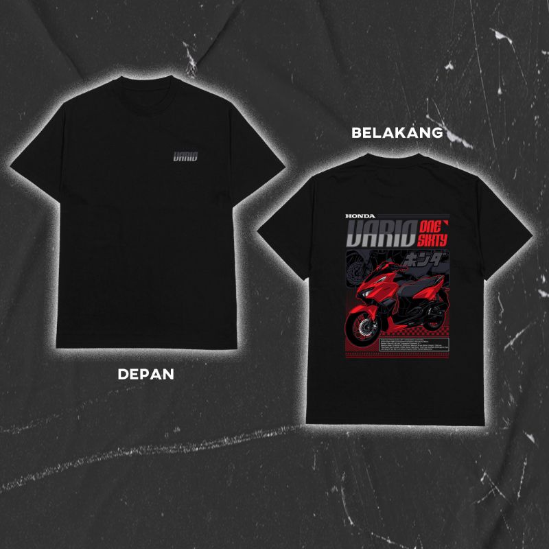Kaos Motor Honda Vario One Sixty Sporty Pria Wanita Cotton Combed Bisa Request Warna