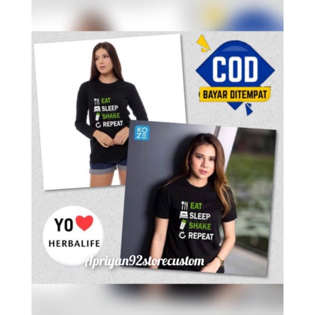 KAOS BAJU HERBALIFE WANITA LENGAN PANJANG PENDEK KAOS BAJU OVERSIZE JUMBO HERBALIFE AP00107