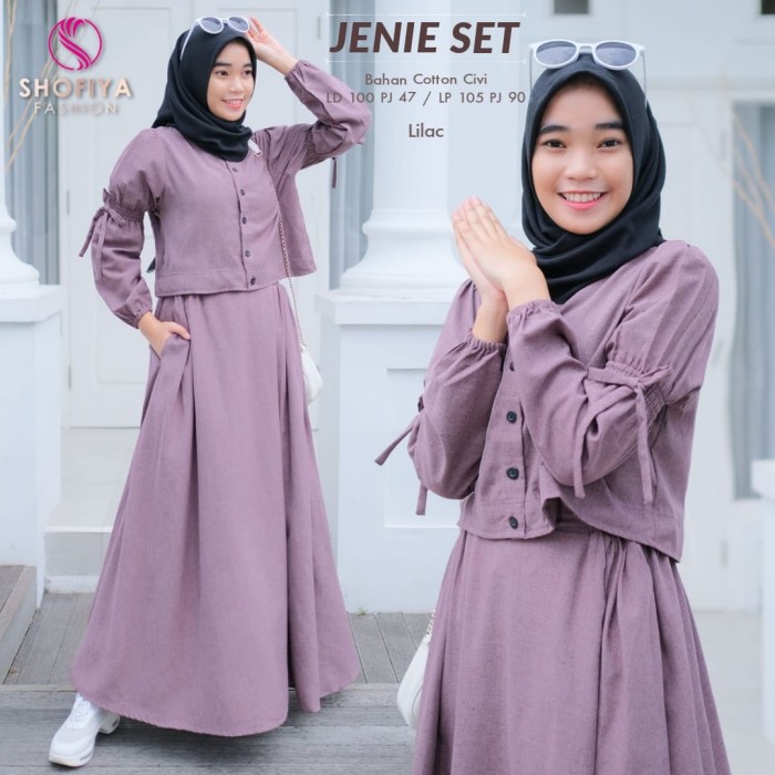 TERBARU    jenie set terbaru remaja setelan muslim rok remaja terbaru kekinian
