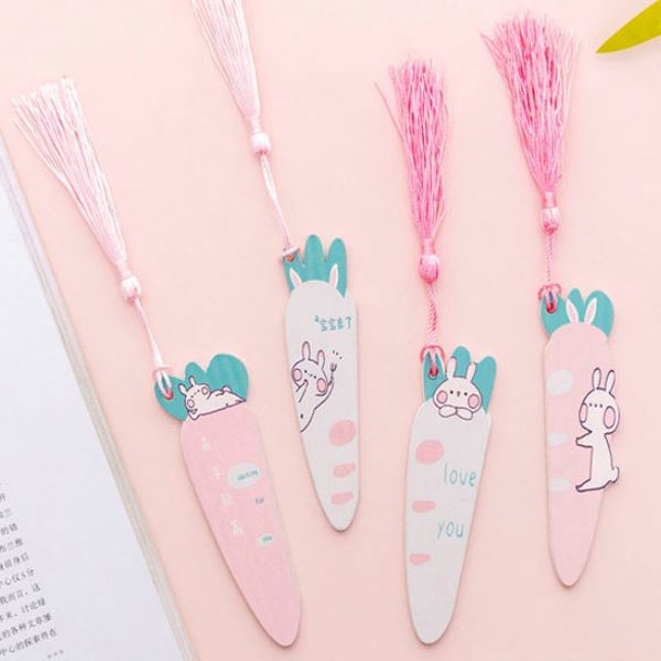 OILA pembatas buku kelinci wortel carrot rabbit tassel bookmark (4B3) skl026