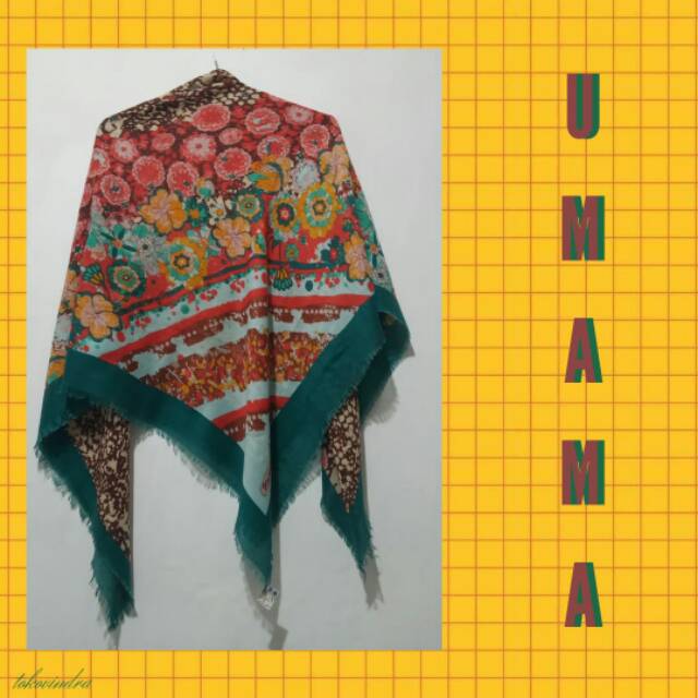 Jilbab segiempat motif umama