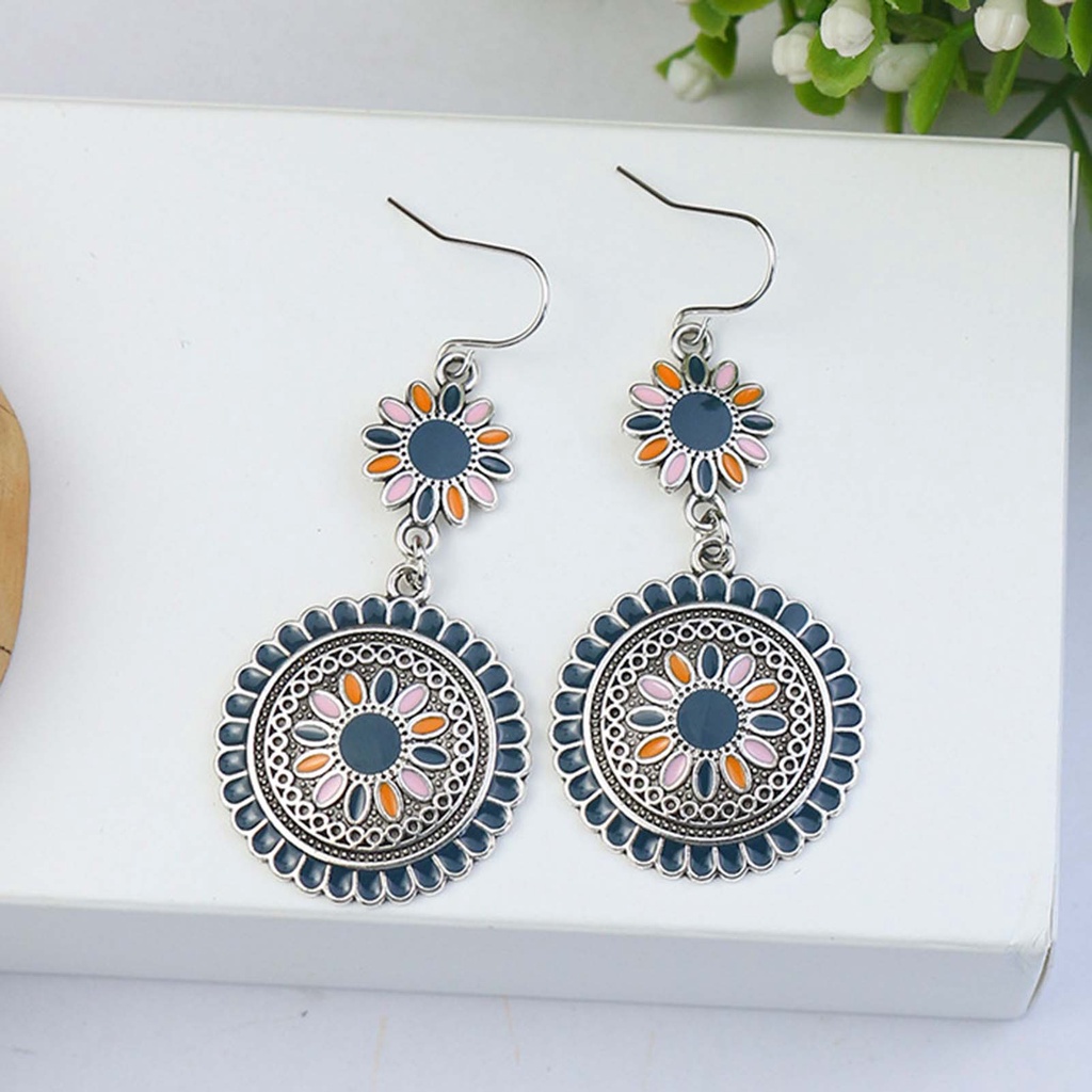 Hu Hu Hu Hu Hu Alat Bantu Pasang Kacamata♡ 1 Pasang Anting Kait Gantung Wanita Desain Hollow Hias Manikmanik Warna Warni Gaya Bohemianvintage Untuk Pesta