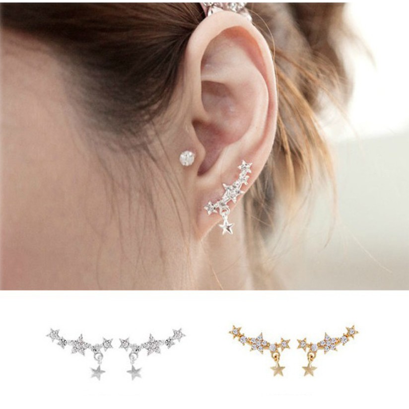 Anting Ear Jacket Wanita E07 KEJORA Korea Fashion Women Diamond Earring Giwang Aksesoris Cewe