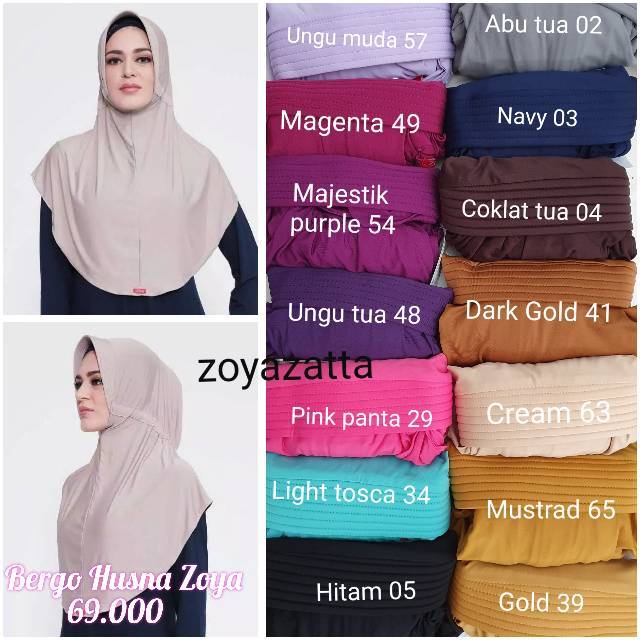 ZOYA HIJAB JILBAB INSTAN BERGO HUSNA CASUAL ZOYA ORI READY-2